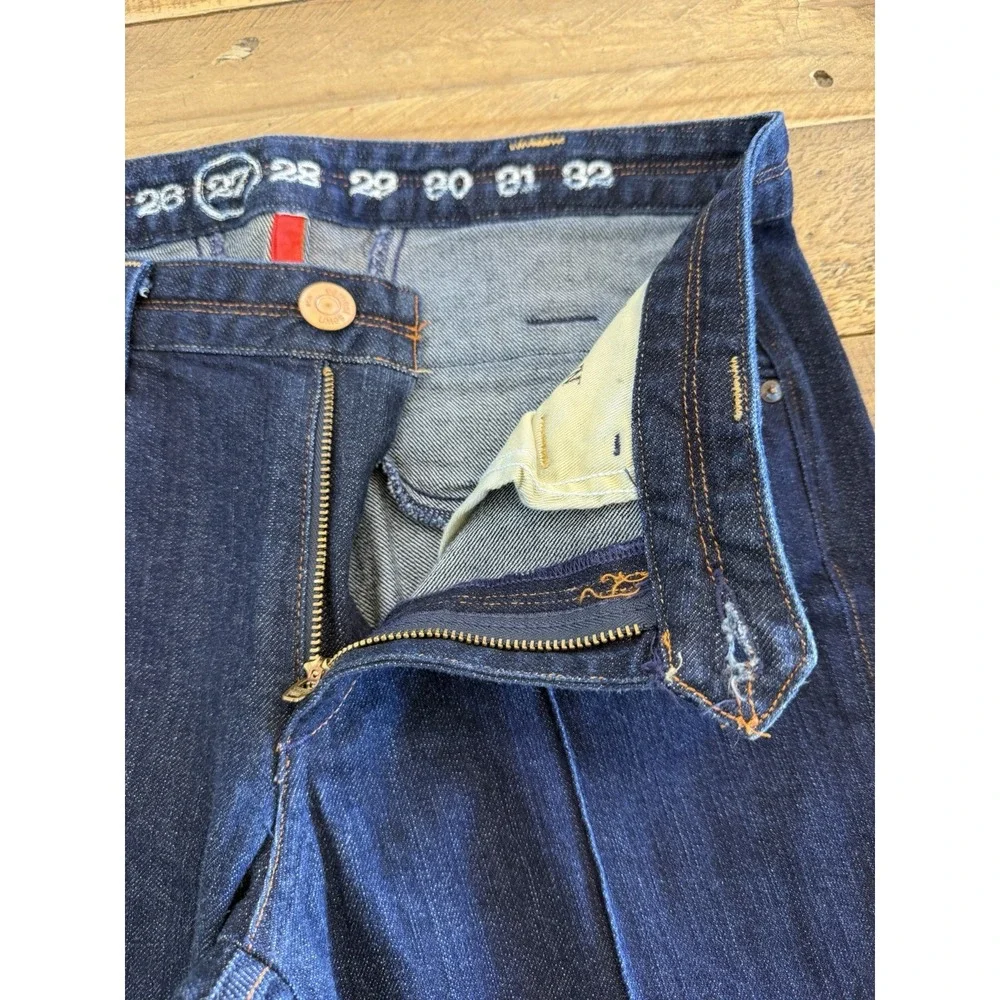 Earnest Sewn Women's Mid Rise Flare Pintuck Leg  Denim Jeans Sz 27 (act 30X34.5)